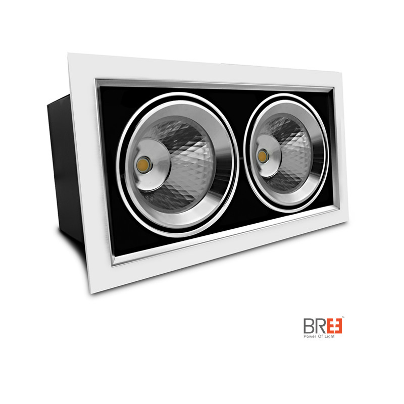 singolo doppia o tripla testa grille dimmable condotto downlight condotto downlight quadrato con 360 inclinando angolo