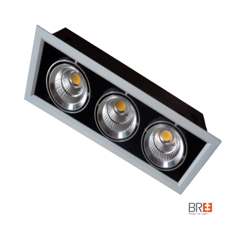 singolo doppia o tripla testa grille dimmable condotto downlight condotto downlight quadrato con 360 inclinando angolo